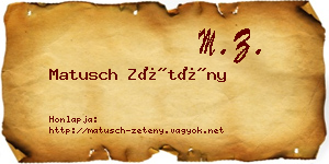 Matusch Zétény névjegykártya